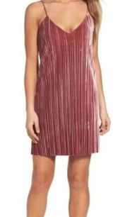 Bardot Dusty Pink Velvet Mini Dress