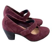 CLARKS BURGUNDY Suede Adya comfort pumps Size 7.5