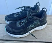 Hoka  Bondi 6 Black Neutral Plush Cushion Running Athletic Shoes 1019270 BASY Sz9