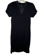 Vintage Andrea Jovine Beaded Black Dress