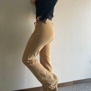 Neutral Tan Y2K Flare Corduroy Pants