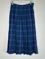 Vintage Pendleton Wool Pleated Plaid Skirt