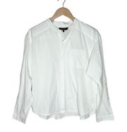 Lafayette 148 White Poplin Button Up Shirt