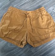 Dark Khaki Linen-Blend Shorts