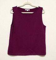 St. John Maroon Knit Sleeveless Blouse Large