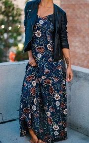 Abercrombie Blue Floral Lace Up Back Maxi Full Dress