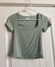 Teal Square Neck Top