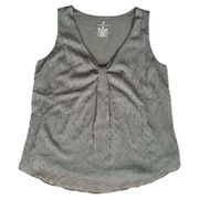 NEW YORK & COMPANY Gray V Neck Sleeveless Top, M