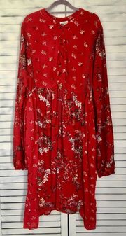 Red Floral Dress, Large