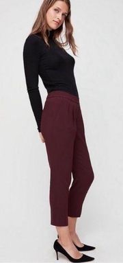 Babaton Aritzia Maroon Cropped Trouser Pants