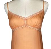 Cosabella Silk Slip Dress Peach Fuzz Lace Trim Mini Chemise Nightie, size Medium