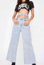 Kript Juna Wide Leg High Rise Jeans with Double Waistband - NEW!