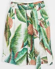 Farm Rio Linen Shorts Forest Palm Print Size XS NWOT