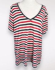 Venice Burnout Shirt Short Sleeve Striped Size XL