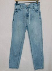 Kancan Light Wash Denim High Waisted Straight Leg Mom Jeans