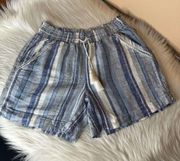 Briggs Linen Blend Striped Drawstring
Shorts Women's Size Small