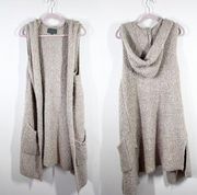 Anthropologie Sunday in Brooklyn hooded duster vest boiled textured wool blend