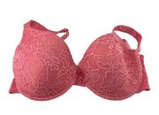 Delta Burke Size 38DD Lace Molded Cup Bra Style 8411-16 Pink