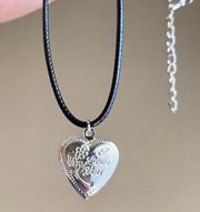 Kawaii retro vintage y2k fairy style heart silver tone memory photo locket necklace 💖👼