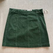 Green Corduroy Mini Skirt