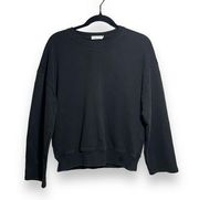 Good American Summer Crew Sweatshirt in Black Size 0 (XS)