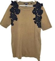 Scotch & Soda Olive Green Black Lace Dress Size M