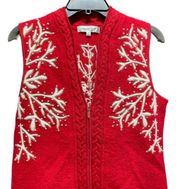 Coldwater Creek Holiday Winter Theme Wool Vest Small