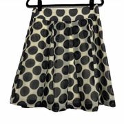 The Limited Cream Black Polka Dot Lined Skirt