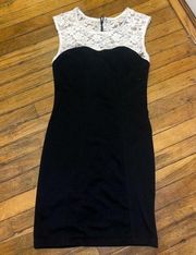 Lush Lace Trim Body-Con Dress