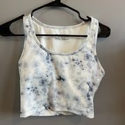 Lux White/Grey Cropped Athletic Tank Top