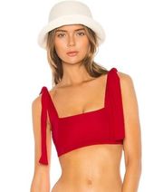 LPA Iris Bikini Top Red Small Tie Shoulder Straps