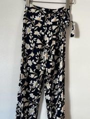 Nightwalker Ultra High Rise Floral Pants Navy & Yellow Size XS