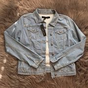 NWT Max Jeans Railroad-Striped Denim Jacket (S)