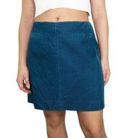 90s Vintage Old Navy Teal Blue Corduroy Mini Skirt