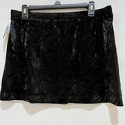 Abound Womens Mini Skirt Black Small Velvet Mini Skirt‎ Thigh Slit