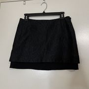 NEW! Diane Von Furstenberg DVF elley mini bonded lace black skirt size 6