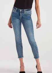 7 For All Mankind b(air) Roxanne Ankle with Raw Hem Slim Straight