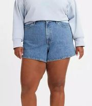 Levi's High Waisted High Rise Mom Jean Shorts 14W Plus Size Medium Wash Blue