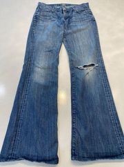 7 For All Mankind Denim Bootcut Jean Size 28 Distressed Women's