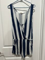 Navy and White Romper/ Beach Cover Up, Sz M