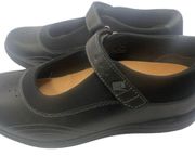 Drew Shoes Womens 9.5 W Mary Jane Comfort 14353-45 Black Suede Hook & Loop