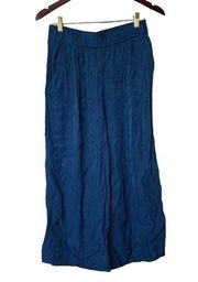 & Other Stories Blue Polka Dot Satin Jacquard Pants Trousers