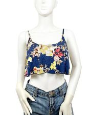 Aakaa Floral Tie Back Crop Top Small