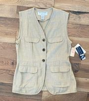 Rena Rowan Saville Petite Jute Key Largo Safari Beige Vest Size 10P