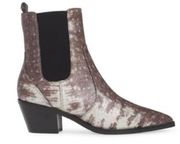 Willa Lizzard Print Leather Chelsea Bootie