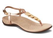 Vionic Womens Rest Miami Toe Post Thong Leather Metallic Rose Gold Size 9.5 M