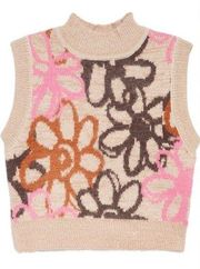 NWT PacSun Floral Intarsia Mock Neck Sleeveless Sweater