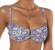 New Zaful Floral Underwire Purple Bikini Top