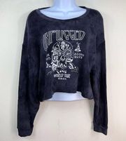 Le lis  Tie Dye Sugar Skull Graphic Crop Sweatshirt (Small)