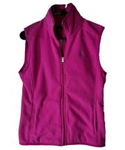 Polo Golf Ralph Lauren Womens Vest Sz S Pink Fleece Full Zip Pony Logo Barbie